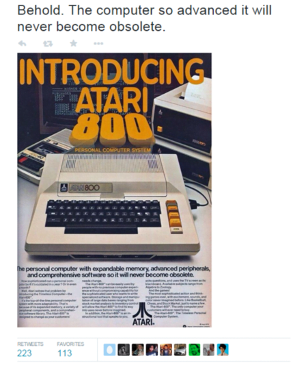 Get more retweets Atari obsolete ad