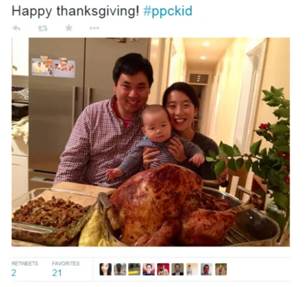 Get more retweets Kim family Thanksgiving PPC kid tweet