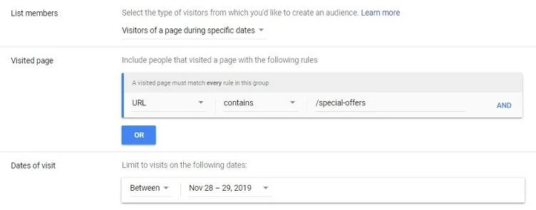 Google Ads audience exclusions in the ad manager