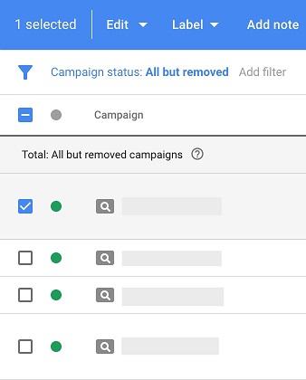 Google Ads automated rules choosing campaigns