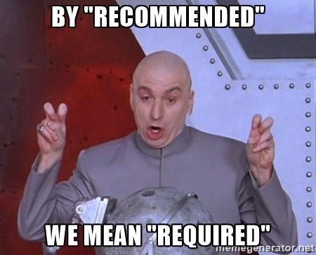 recommended vs required meme