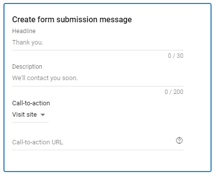 google ads lead form extension submission