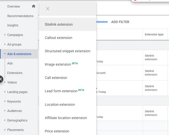 google ads lead form extension new