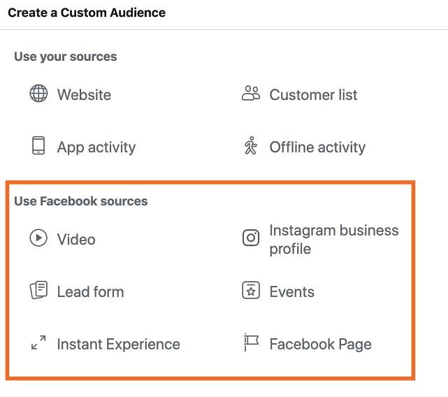 Google Ads options for social engagement remarketing lists