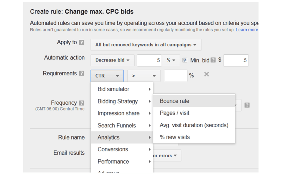 Google AdWords features automated bidding