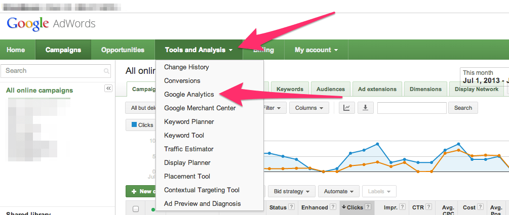 link adwords to analytics