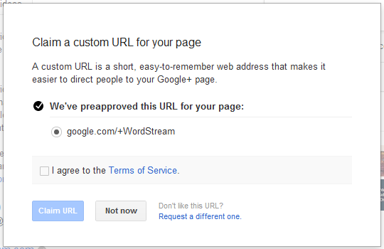 Claim your Google Custom URL