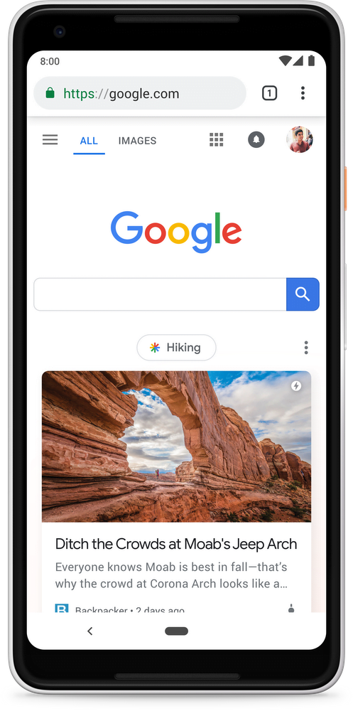 Google Discover Homepage