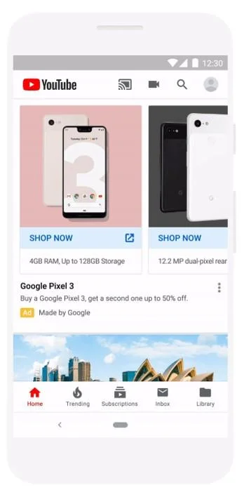 Google Discovery ads carousel example