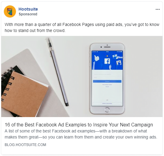 google-facebook-campaign-structure-hootsuite-ad-example