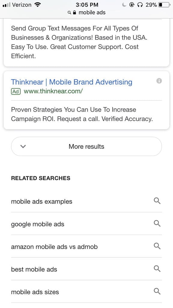 Google More Results Mobile SERP