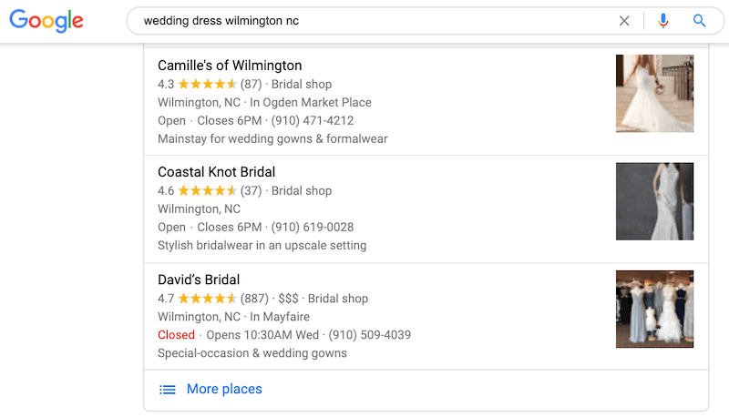 google my business optimization photos showing up in local results