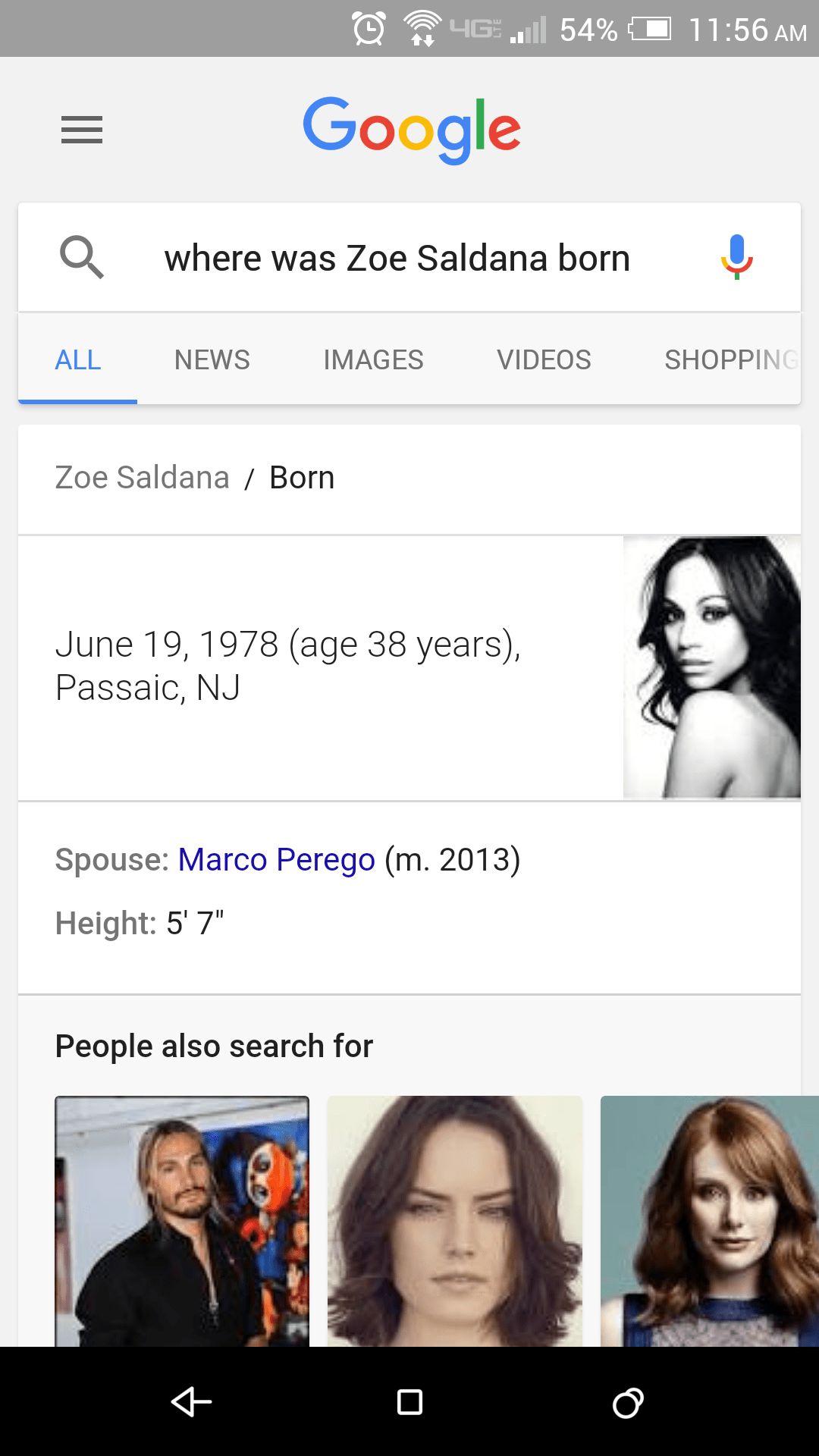 Google Voice Search Zoe Saldana birthplace query