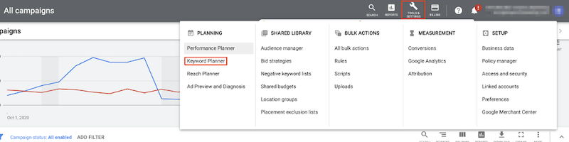 google ads for local business keyword planner