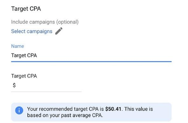 google ads search terms report smart bidding target CPA