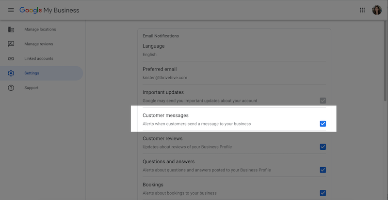 google my business optimization enable messaging