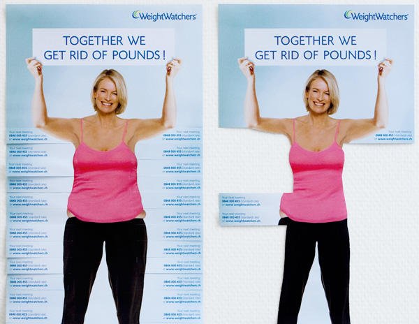 Grassroots marketing Weight Watchers tear-off-flyer