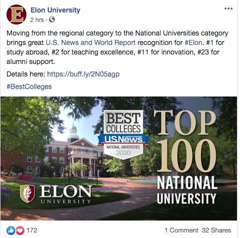 higher education marketing example of positive press promotion