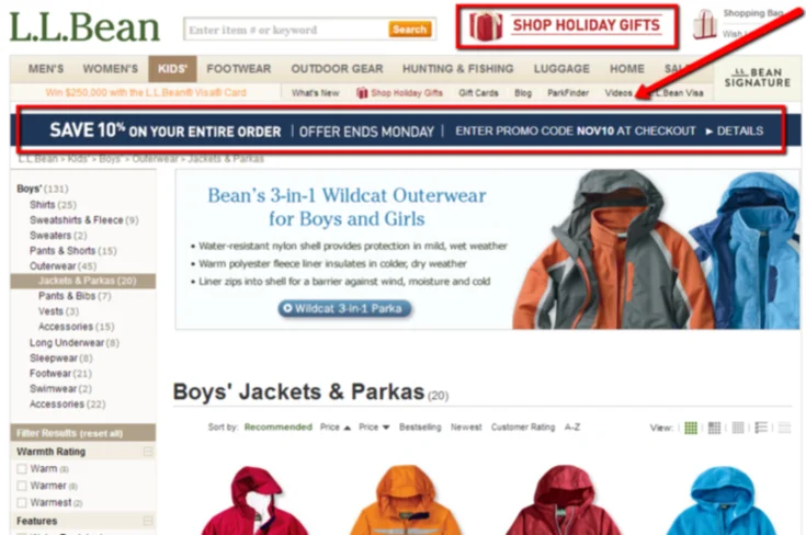 Holiday marketing tips urgency on landing pages
