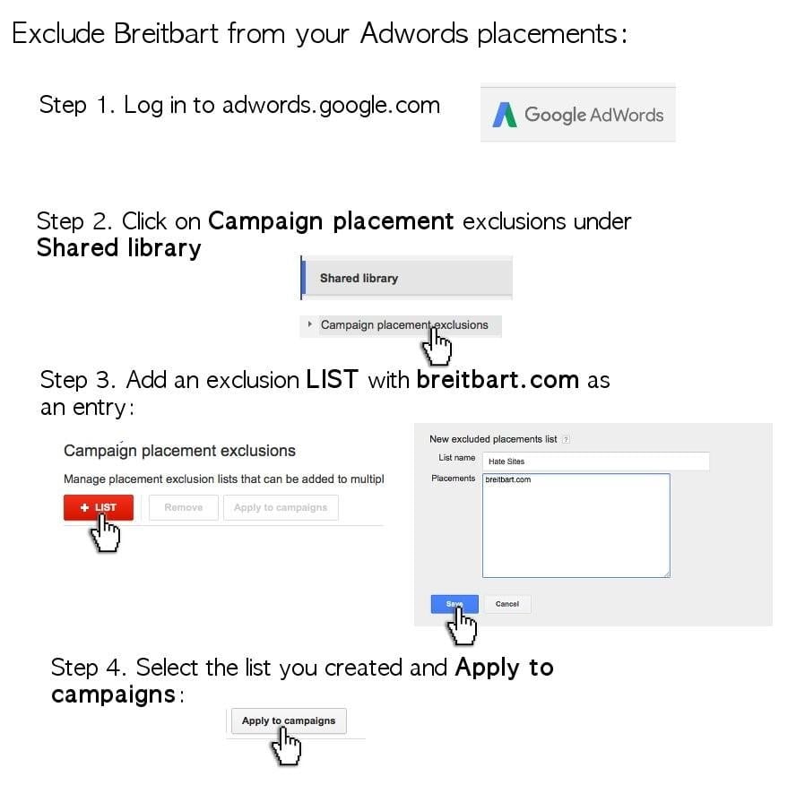 how to exclude a site on google display network