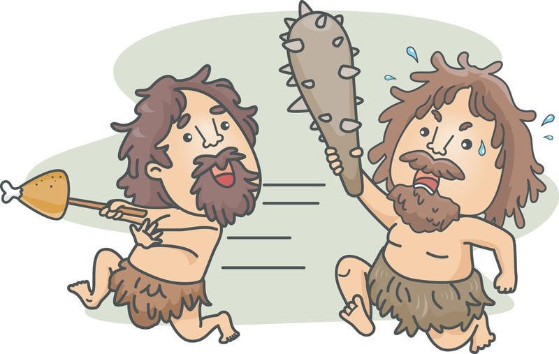 How to write introductions fight or flight response caveman illustration