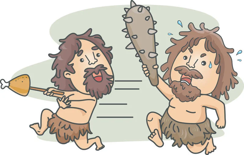 How to write introductions fight or flight response caveman illustration