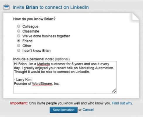 perfect linkedin connection request email