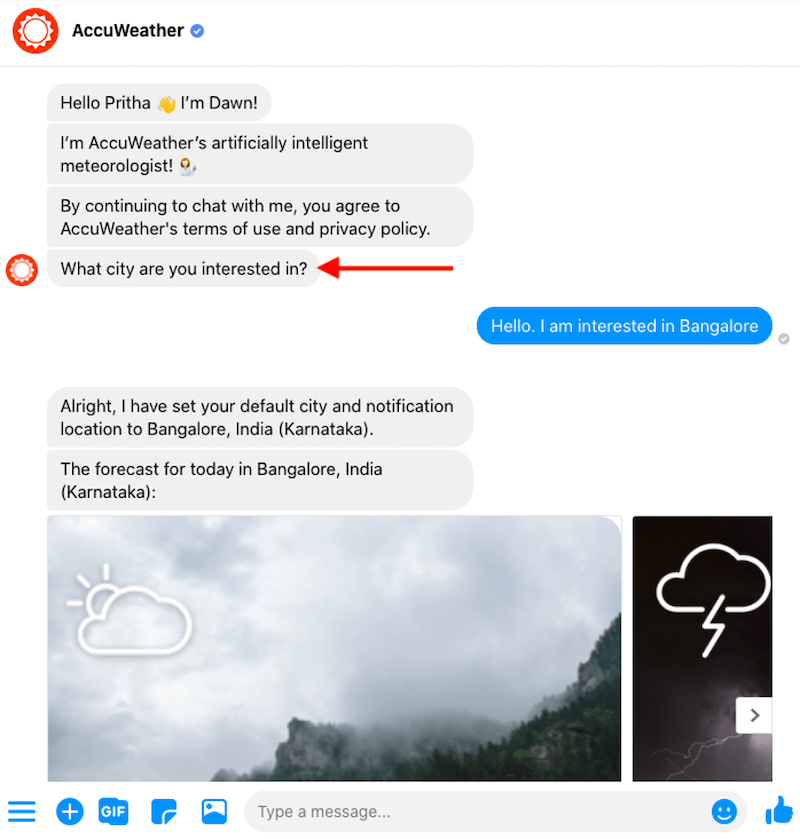 how to build ideal chatbot accuweather
