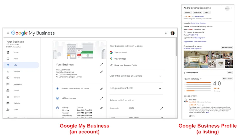 how to create and verify your google my business account account vs listing