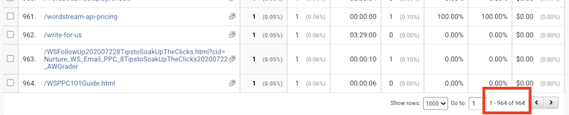 how to find broken links with google analytics-filter for 404 page- results-total pages