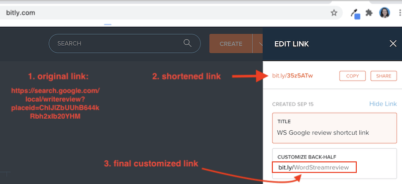 how to get more google reviews shorten review link