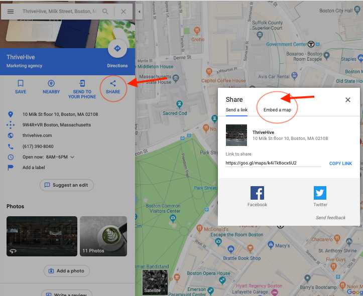 how to rank higher on google maps embed map