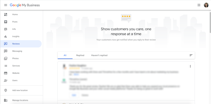 howto use google my business gmb dashboard-blurred