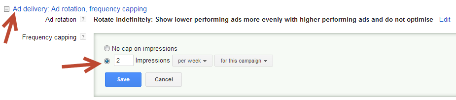 AdWords Remarketing Impression Capping