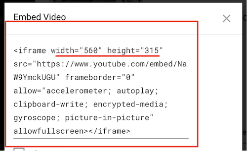 improve core web vitals—how to edit HTML code to resize youtube image