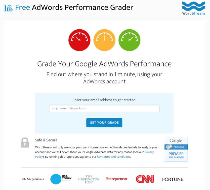 Increase conversions AdWords Performance Grader