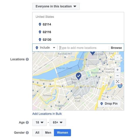 Instagram ads location targeting
