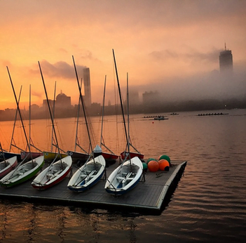 instagram advertising photograph of the charles river in boston posted on instagram