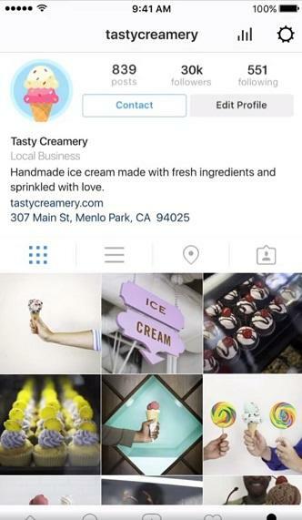 Instagram analytics example business account