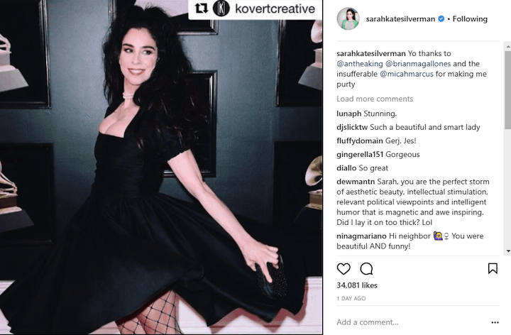 sarah silverman "call out a friend" instagram caption example