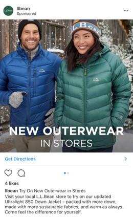 LL Bean Instagram carousel ad