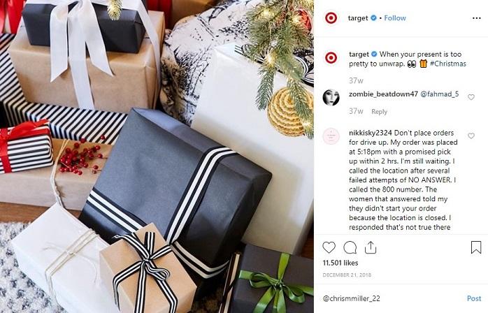 gift wrapping offer for holiday Instagram sales