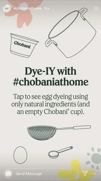 Instagram Story Highlights example from Chobani