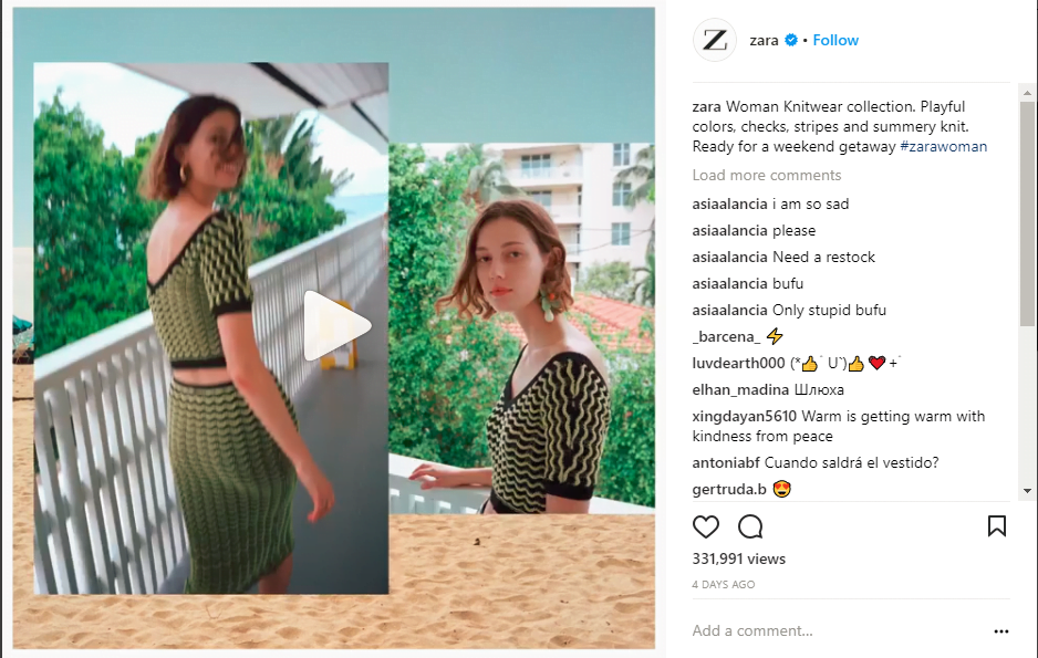 Instagram Videos Zara
