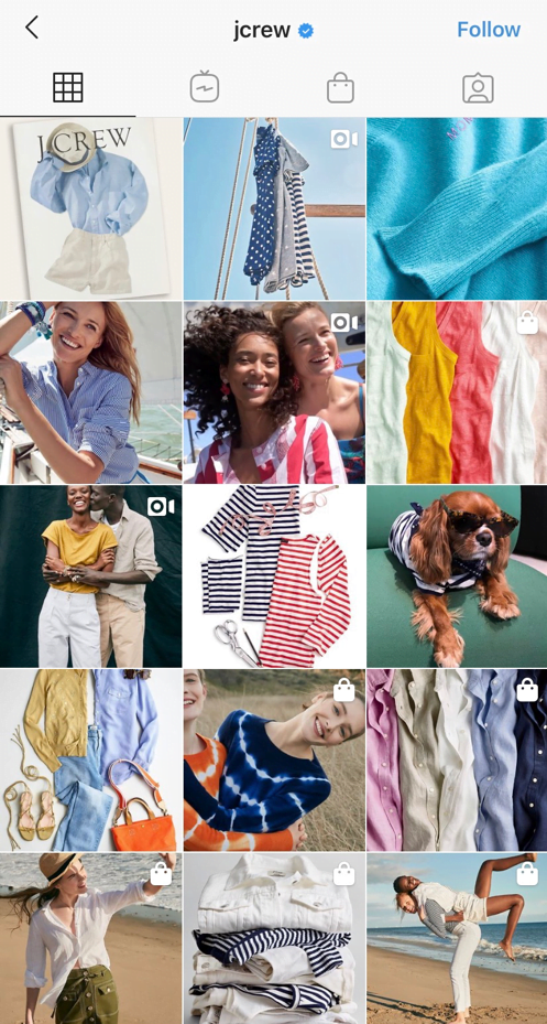 instagram growth jcrew