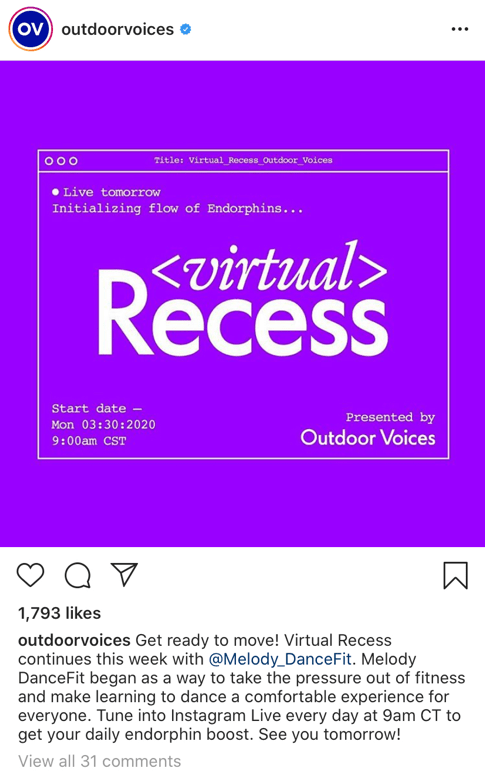 instagram growth virtual recess
