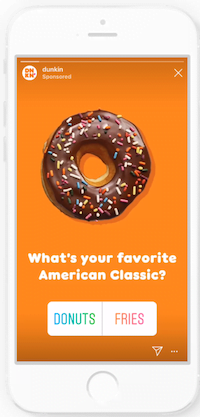 instagram story ad polls dunkin