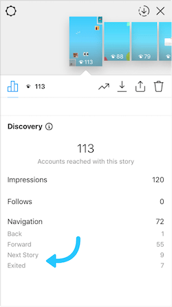 instagram story analytics navigation