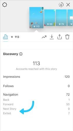instagram story analytics navigation