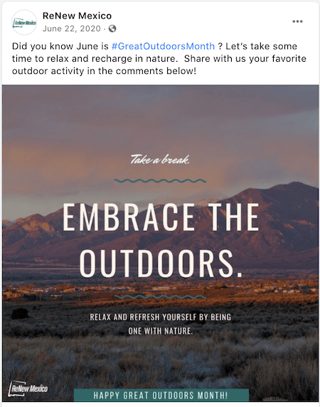 june marketing ideas great outdoors month inspirational post